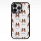 Irish Red White Setter Icon with Name iPhone 13 Pro Black Impact Case on Silver phone