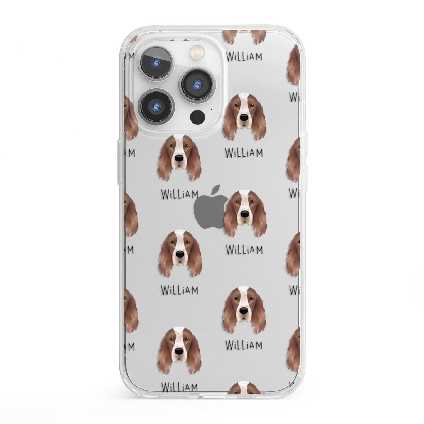 Irish Red White Setter Icon with Name iPhone 13 Pro Clear Bumper Case