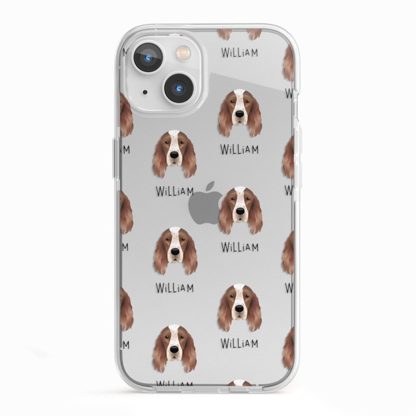 Irish Red White Setter Icon with Name iPhone 13 TPU Impact Case with White Edges