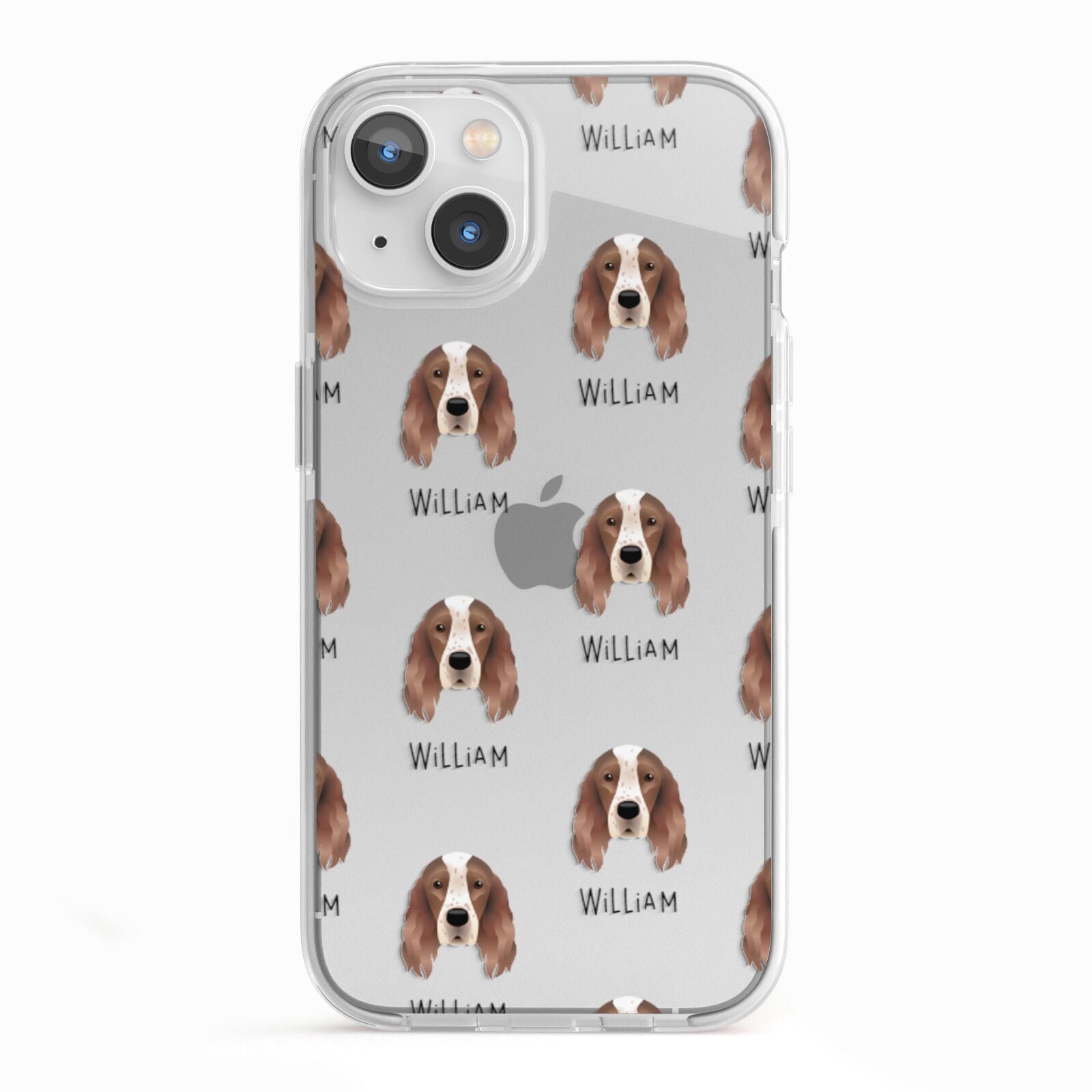 Irish Red White Setter Icon with Name iPhone 13 TPU Impact Case with White Edges