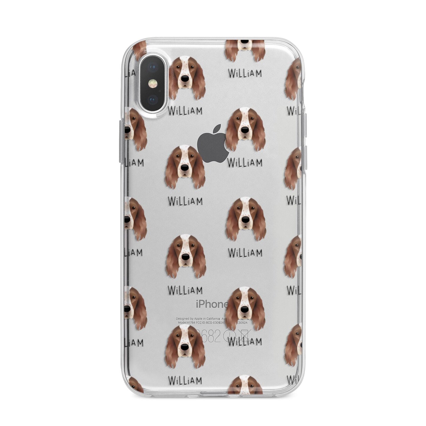 Irish Red White Setter Icon with Name iPhone X Bumper Case on Silver iPhone Alternative Image 1