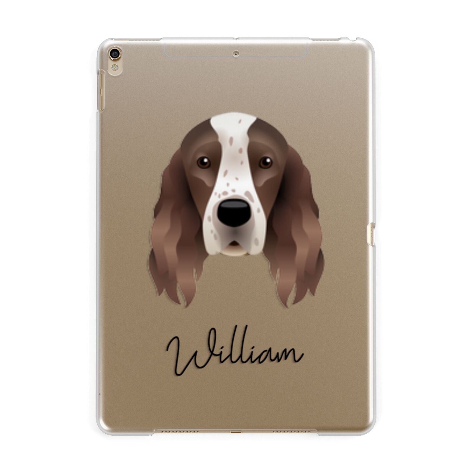 Irish Red White Setter Personalised Apple iPad Gold Case