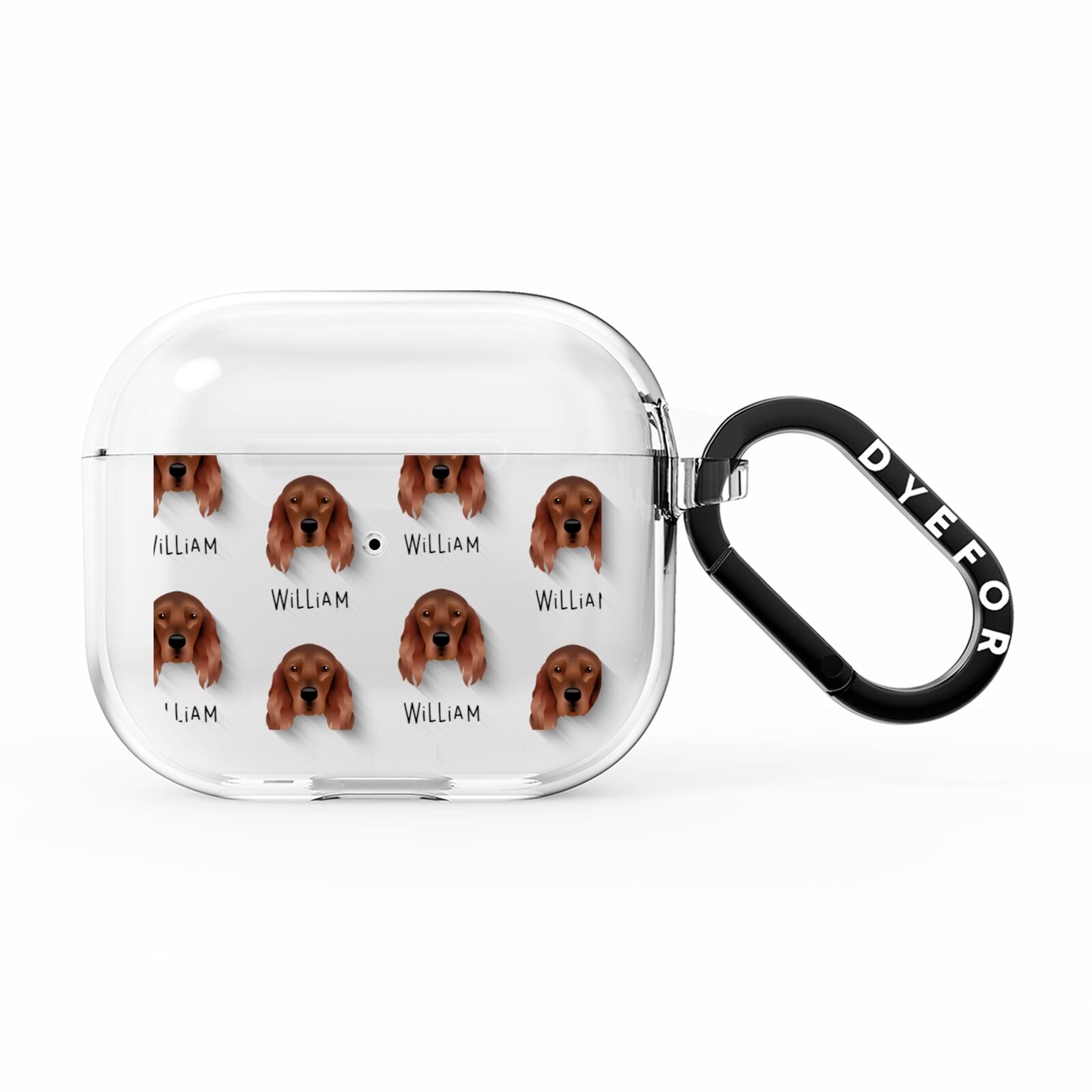 Irish Setter Icon with Name AirPods Clear Case 3rd Gen