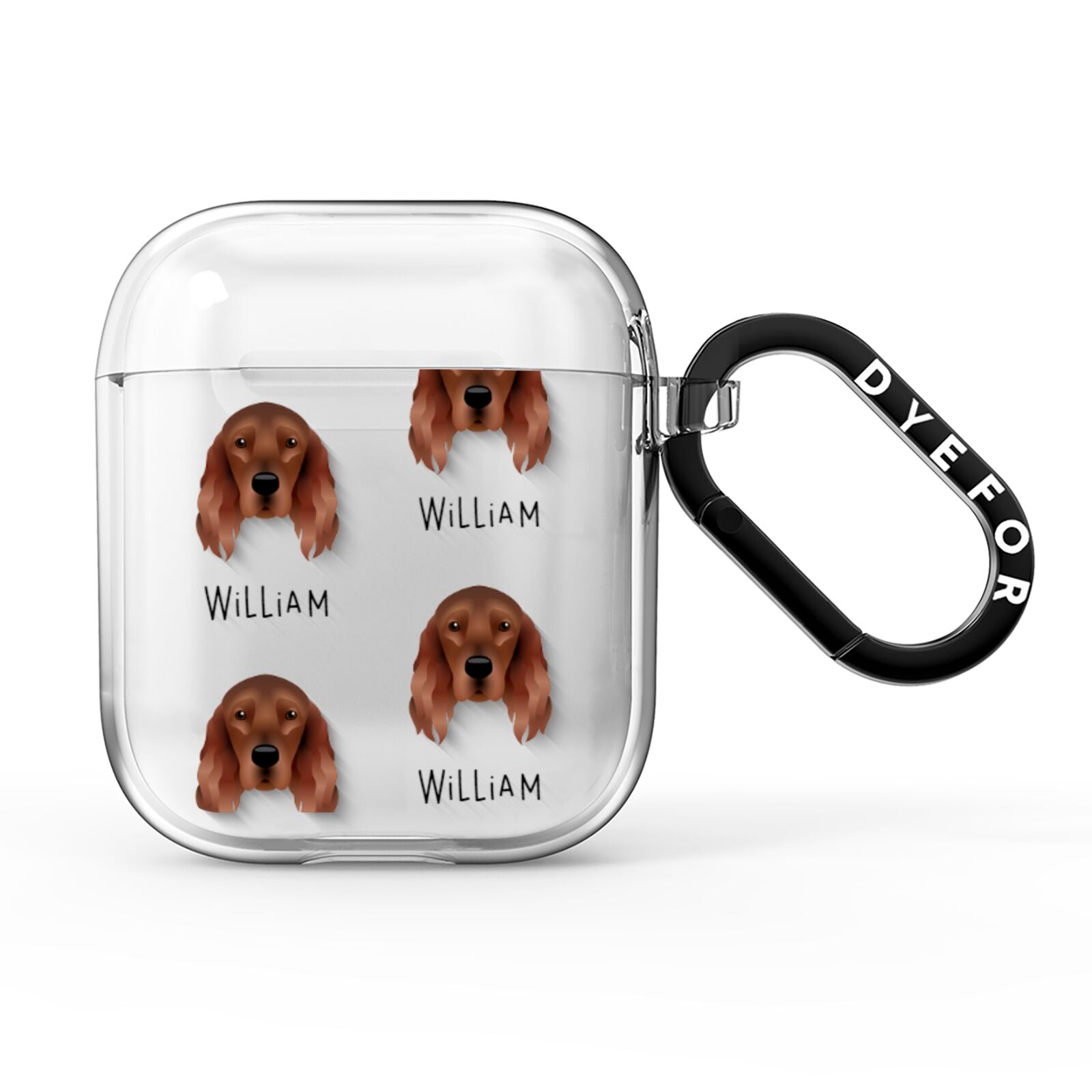 Irish Setter Icon with Name AirPods Clear Case