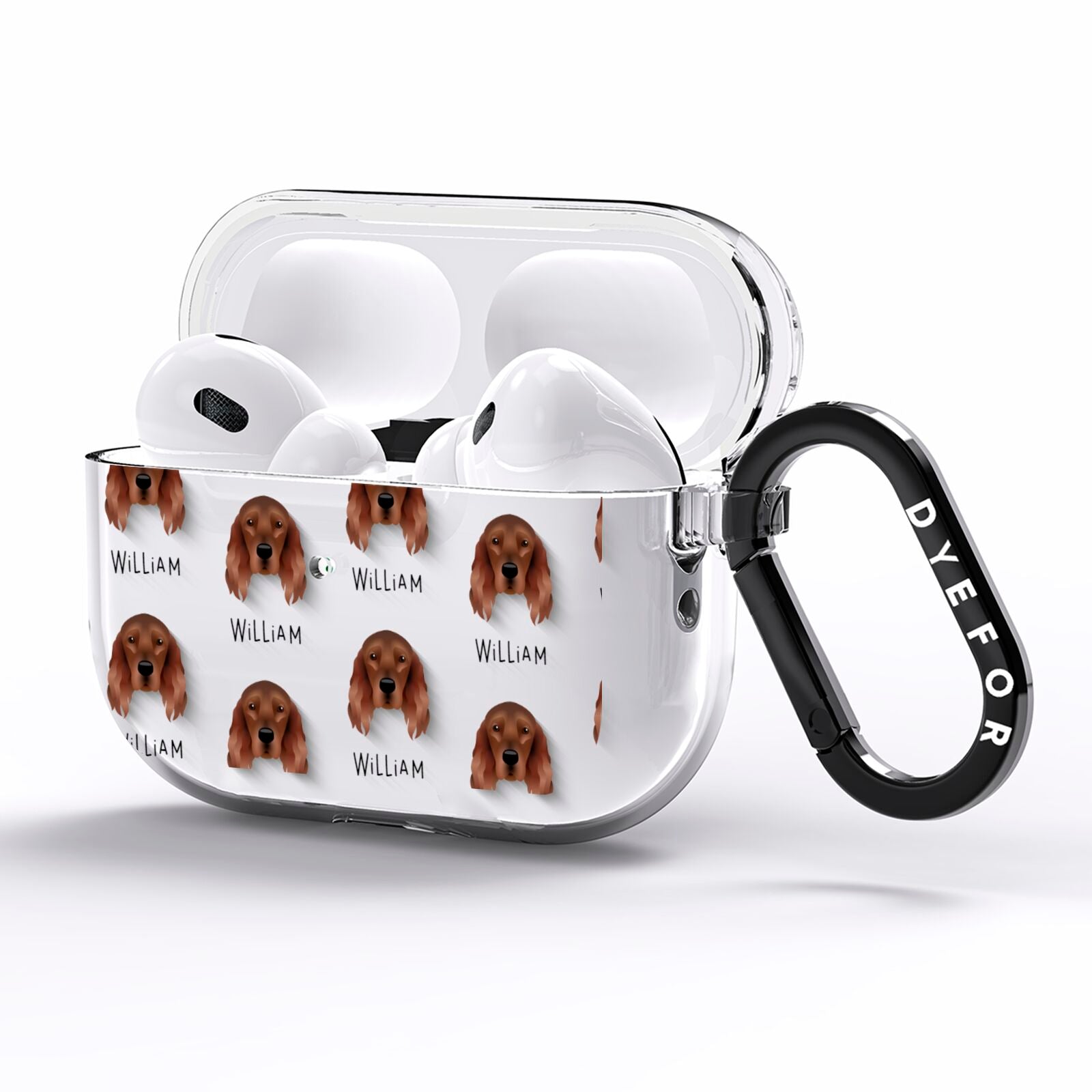 Irish Setter Icon with Name AirPods Pro Clear Case Side Image