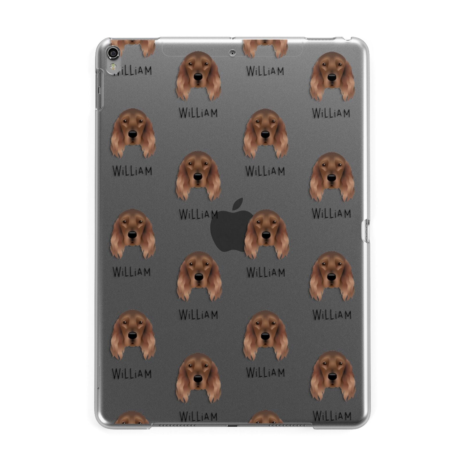 Irish Setter Icon with Name Apple iPad Grey Case