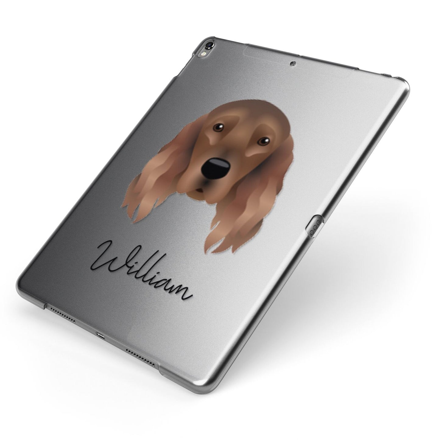 Irish Setter Personalised Apple iPad Case on Grey iPad Side View