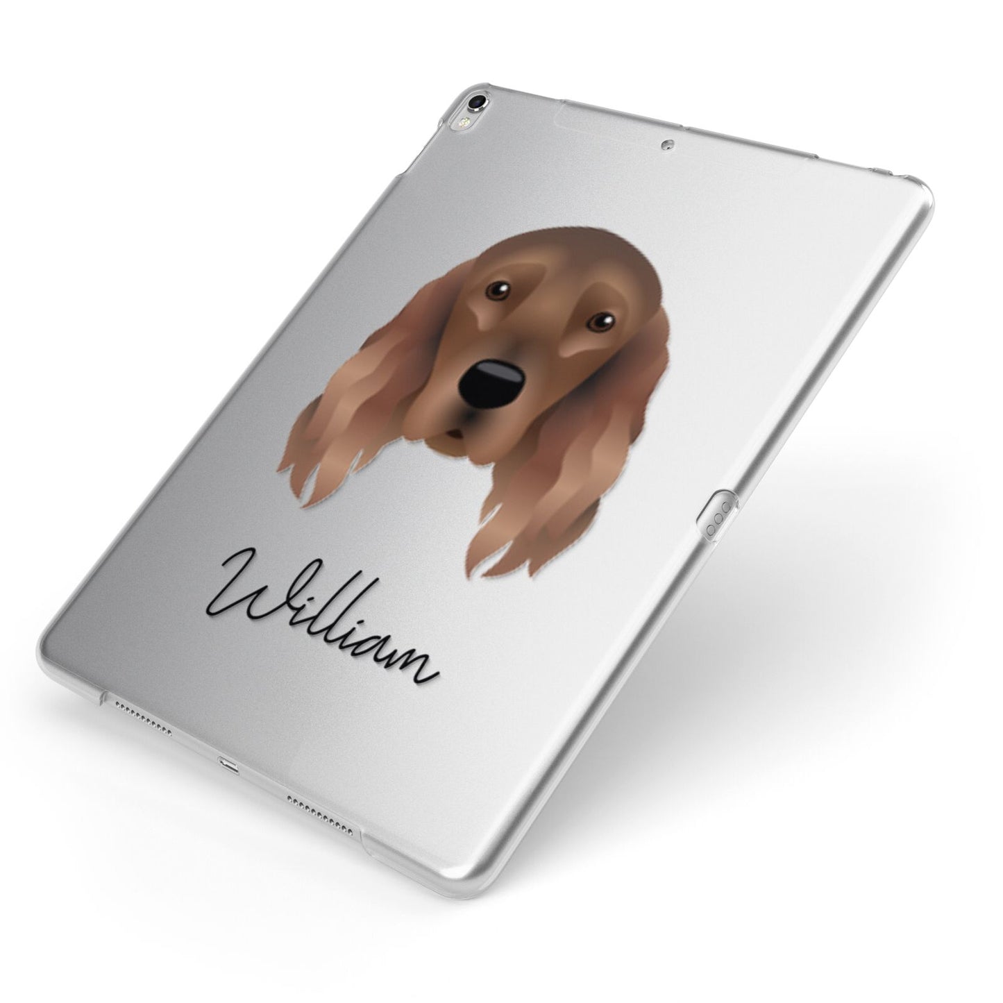 Irish Setter Personalised Apple iPad Case on Silver iPad Side View