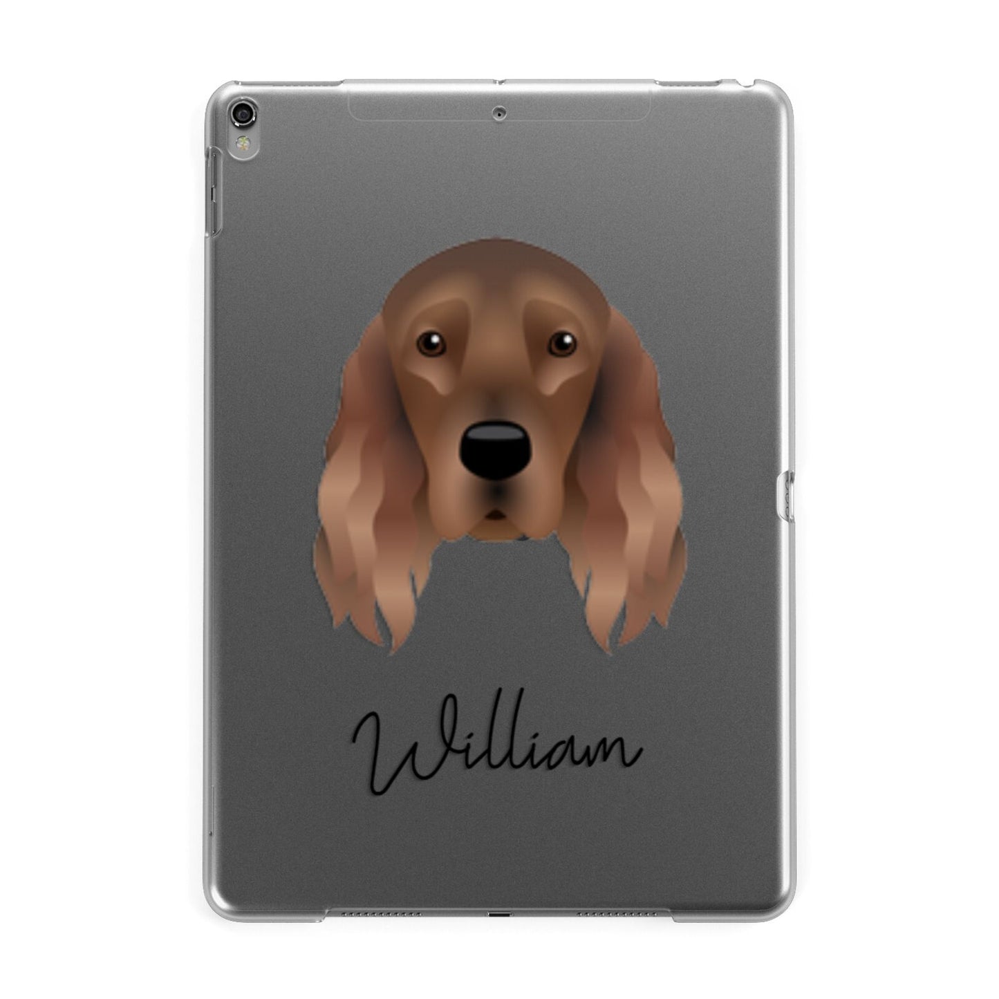 Irish Setter Personalised Apple iPad Grey Case