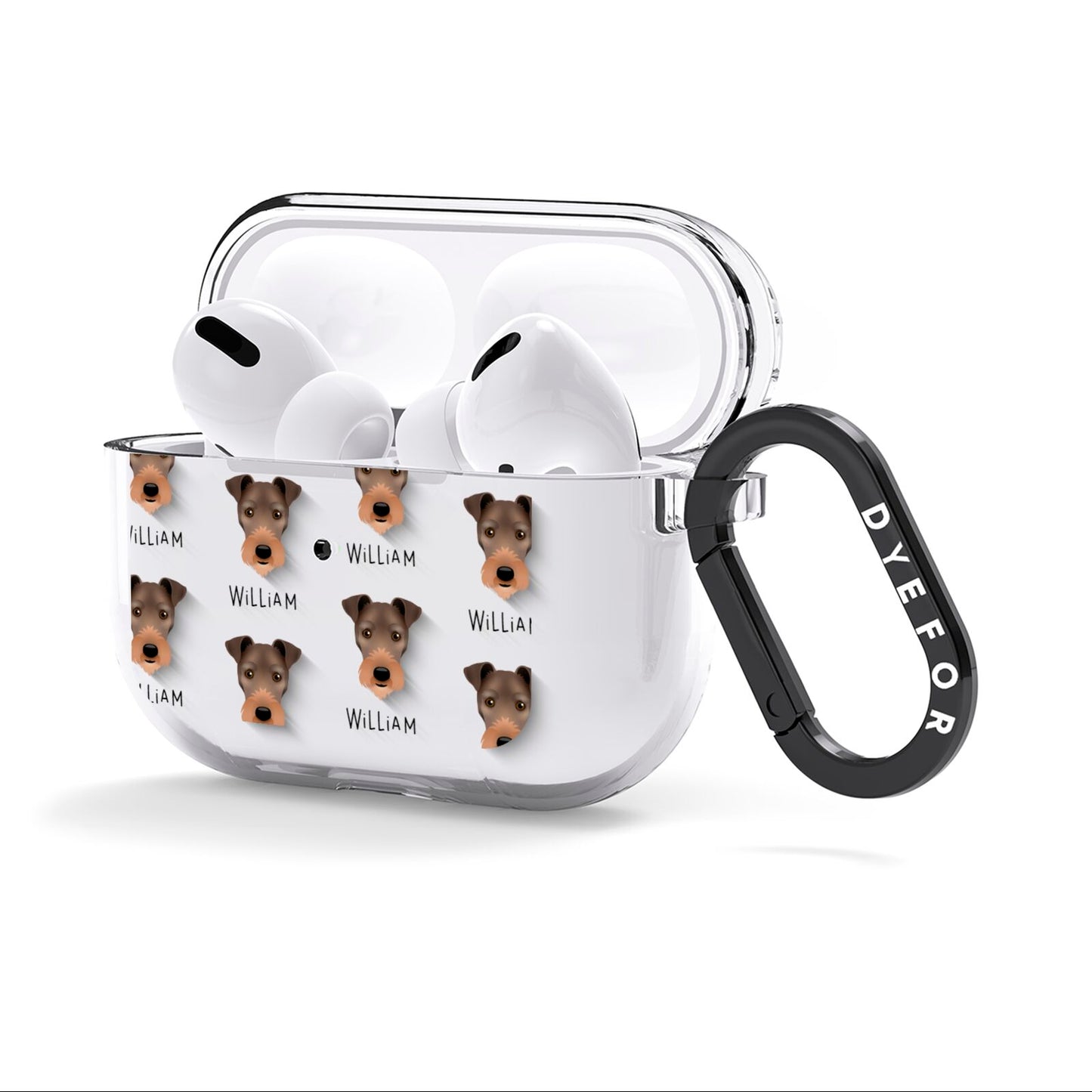 Irish Terrier Icon with Name AirPods Clear Case 3rd Gen Side Image