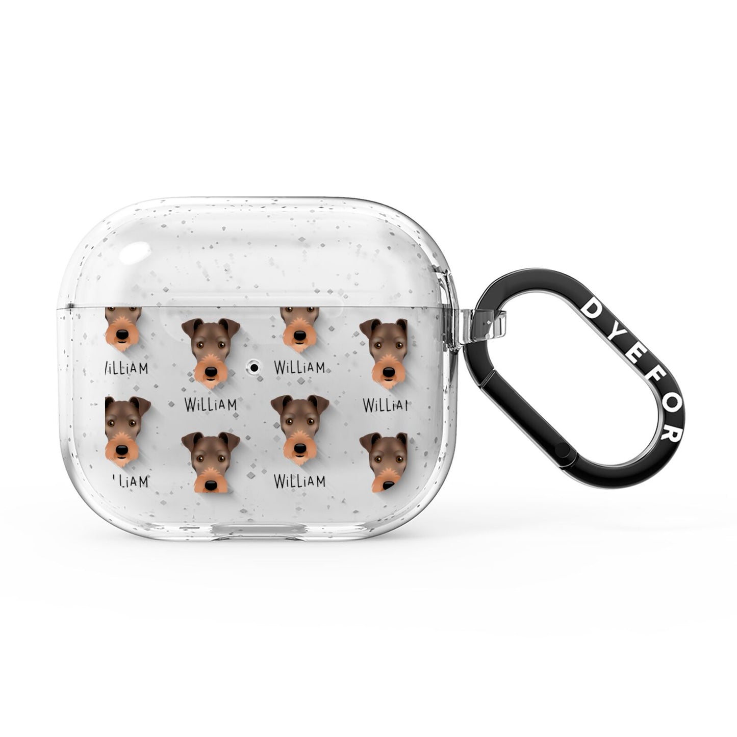 Irish Terrier Icon with Name AirPods Glitter Case 3rd Gen