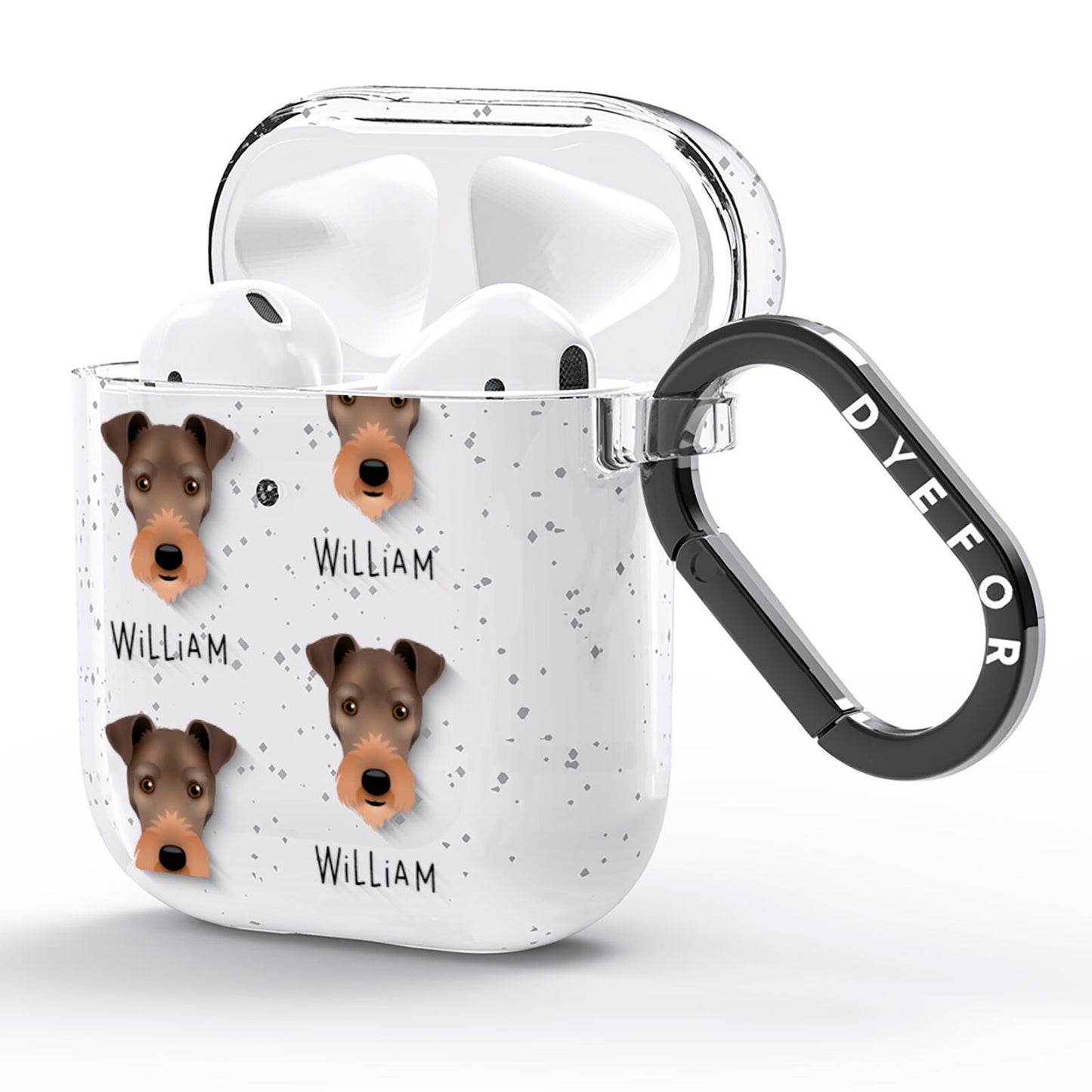 Irish Terrier Icon with Name AirPods Glitter Case Side Image