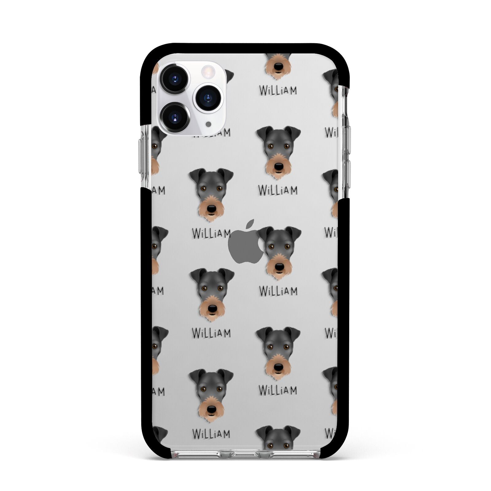 Irish Terrier Icon with Name Apple iPhone 11 Pro Max in Silver with Black Impact Case