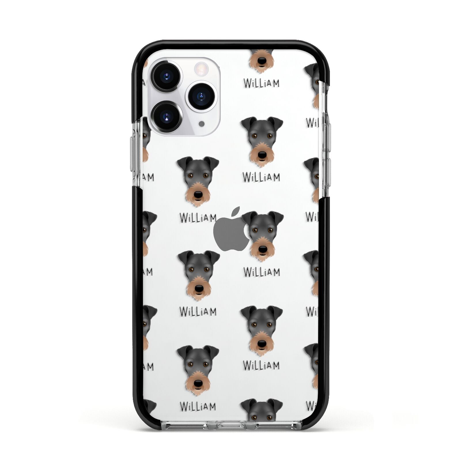 Irish Terrier Icon with Name Apple iPhone 11 Pro in Silver with Black Impact Case