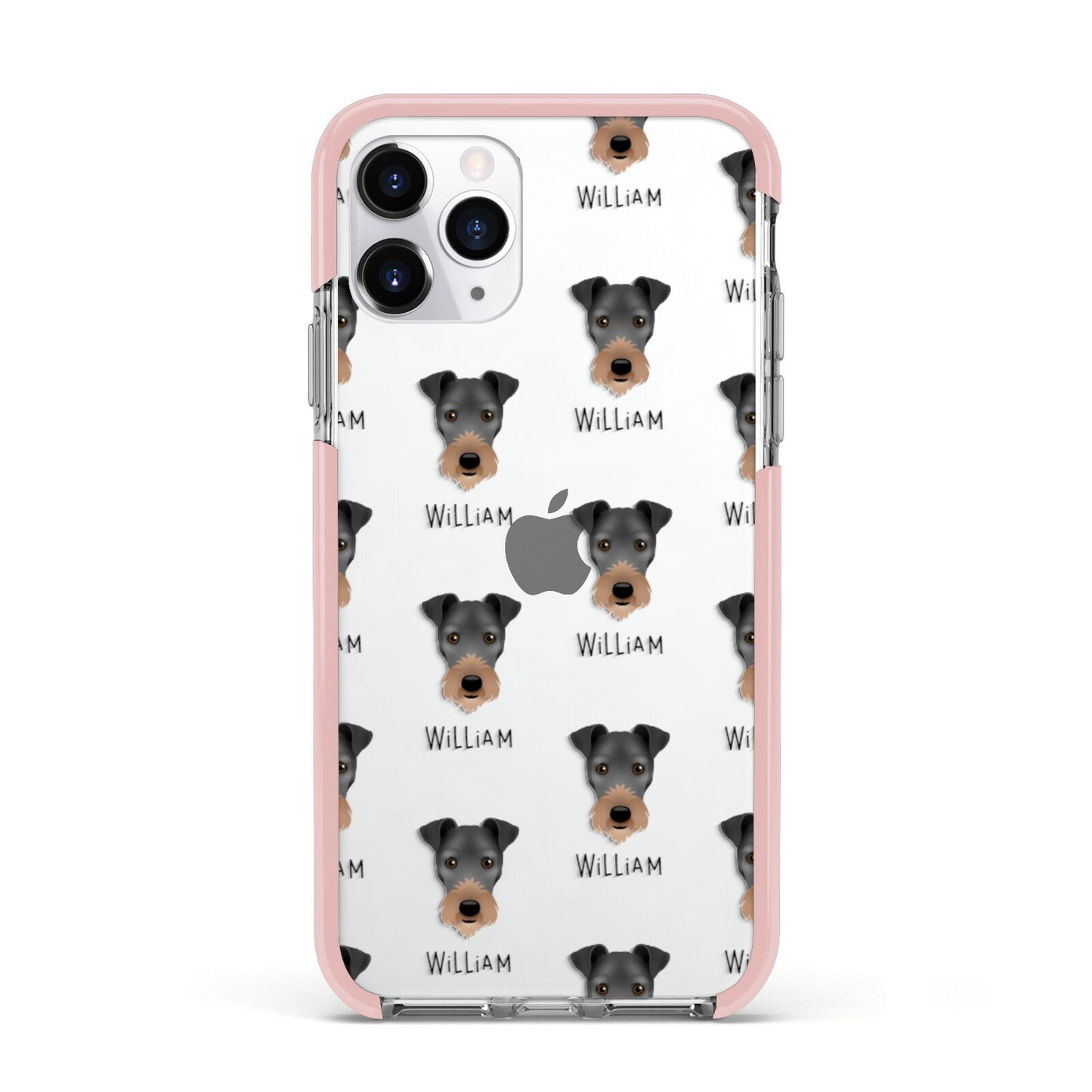 Irish Terrier Icon with Name Apple iPhone 11 Pro in Silver with Pink Impact Case