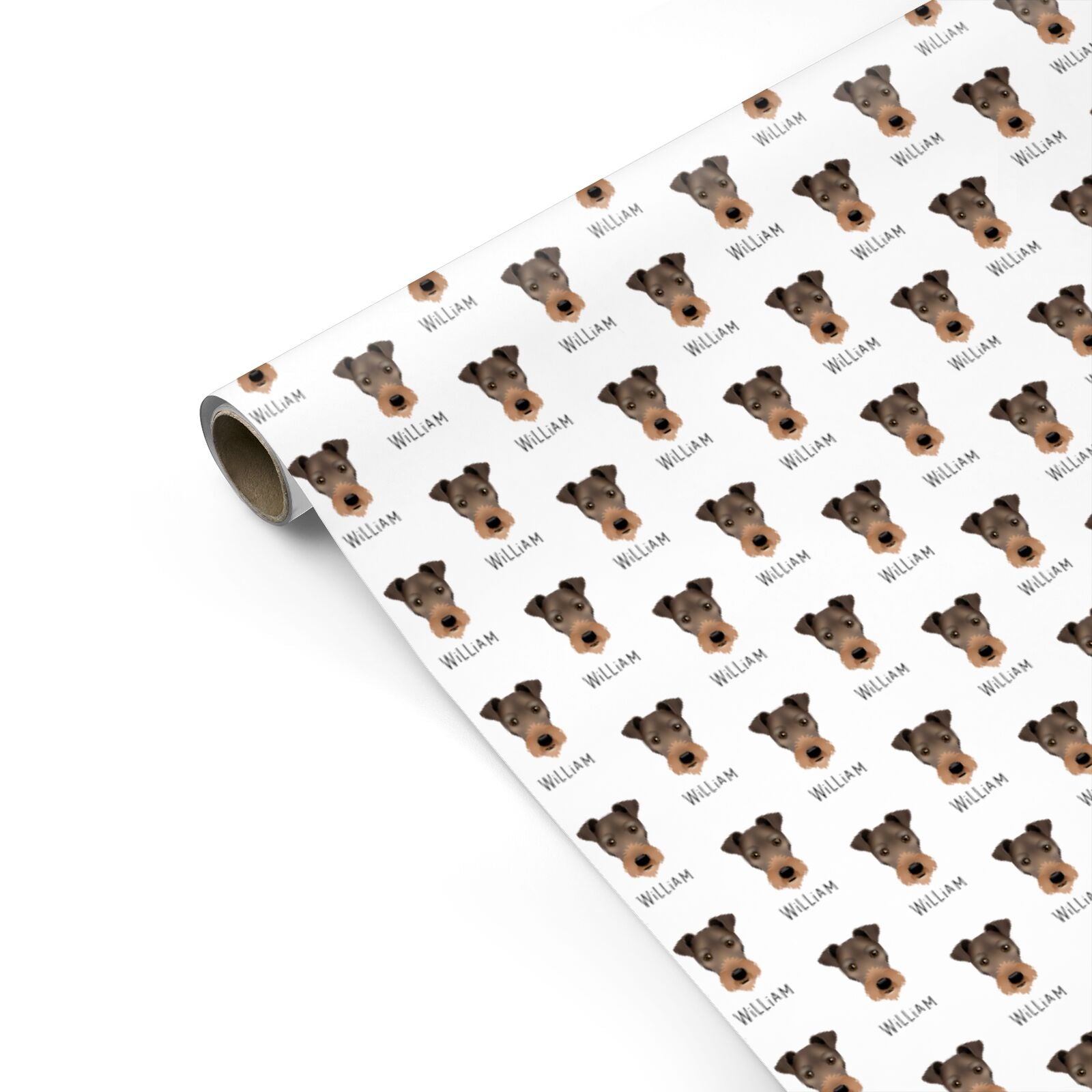 Irish Terrier Icon with Name Personalised Gift Wrap