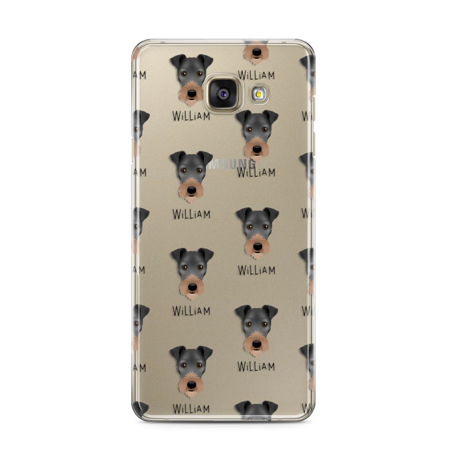 Irish Terrier Icon with Name Samsung Galaxy A3 2016 Case on gold phone