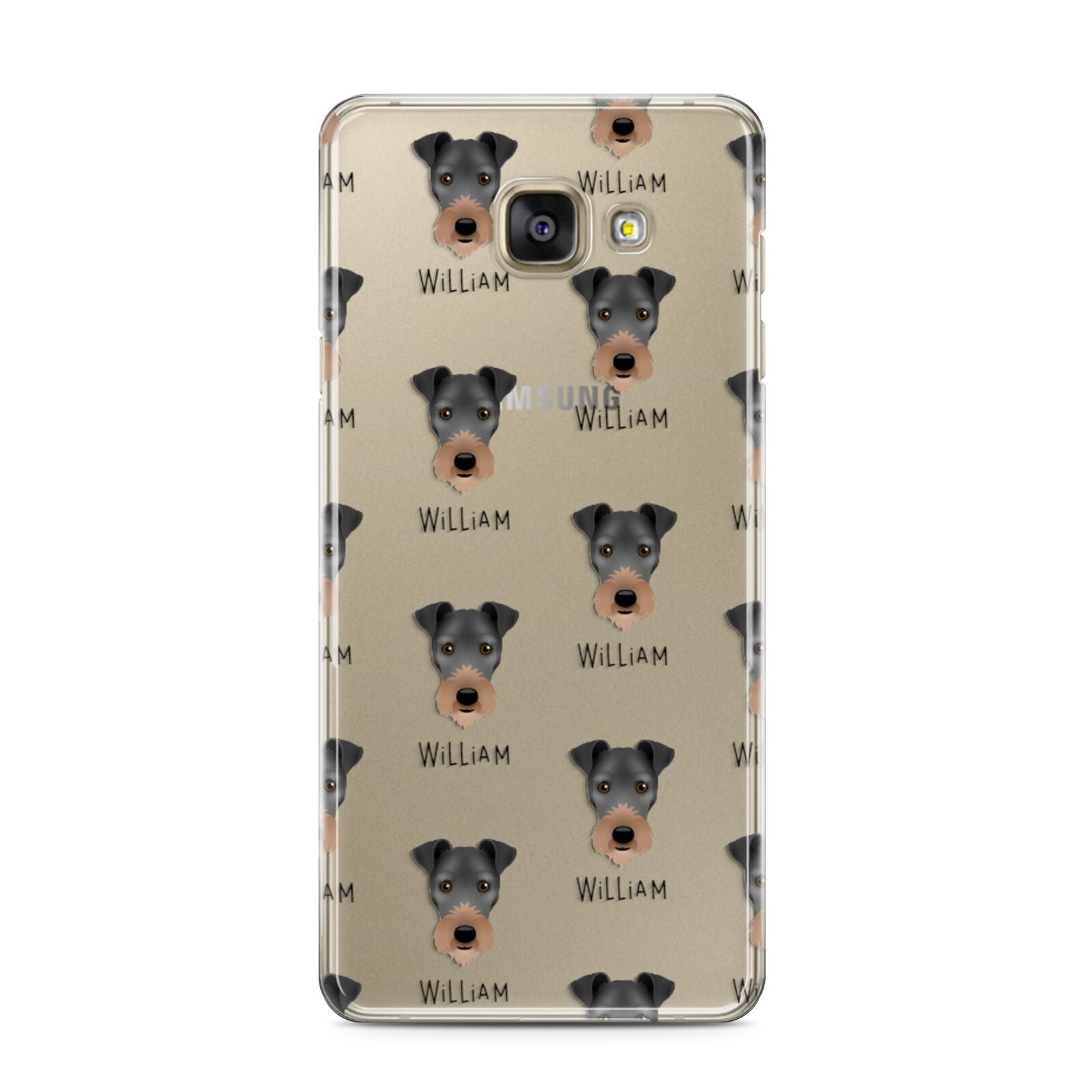 Irish Terrier Icon with Name Samsung Galaxy A3 2016 Case on gold phone
