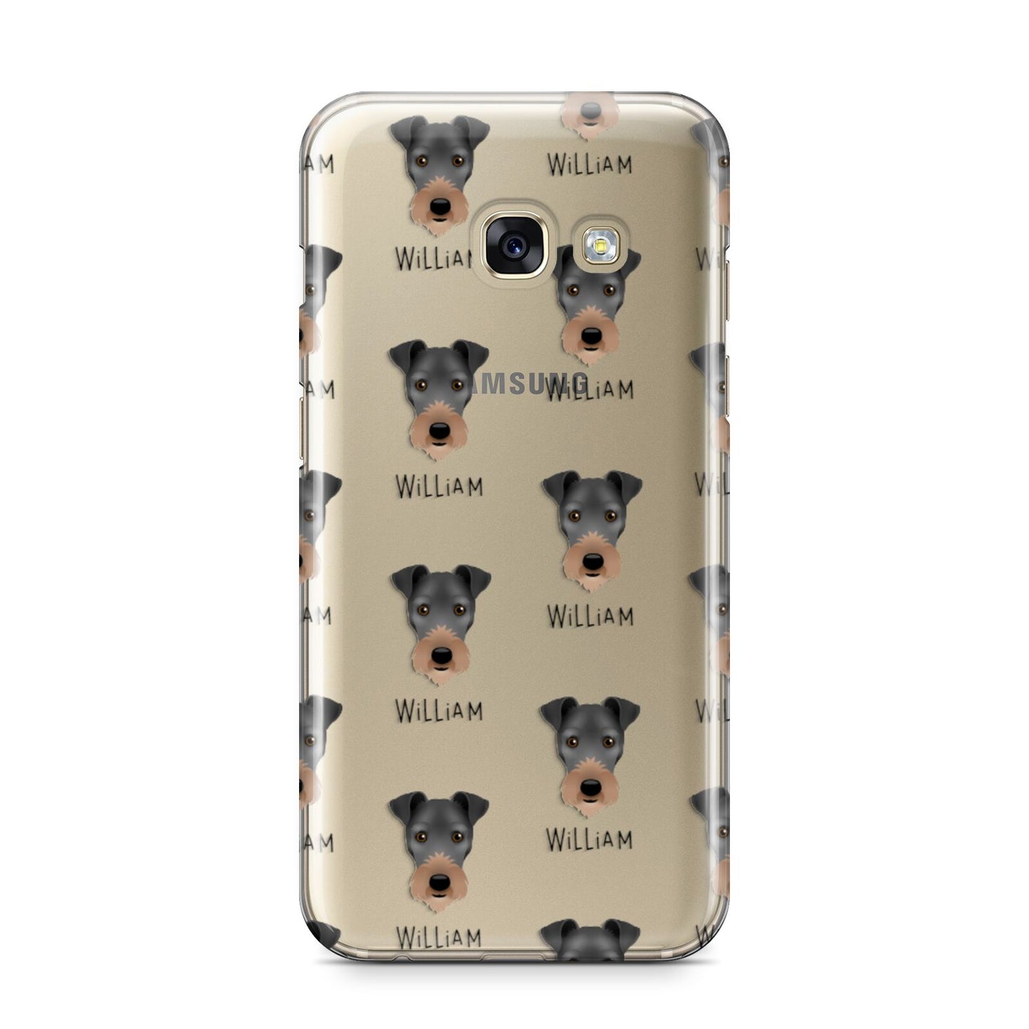 Irish Terrier Icon with Name Samsung Galaxy A3 2017 Case on gold phone