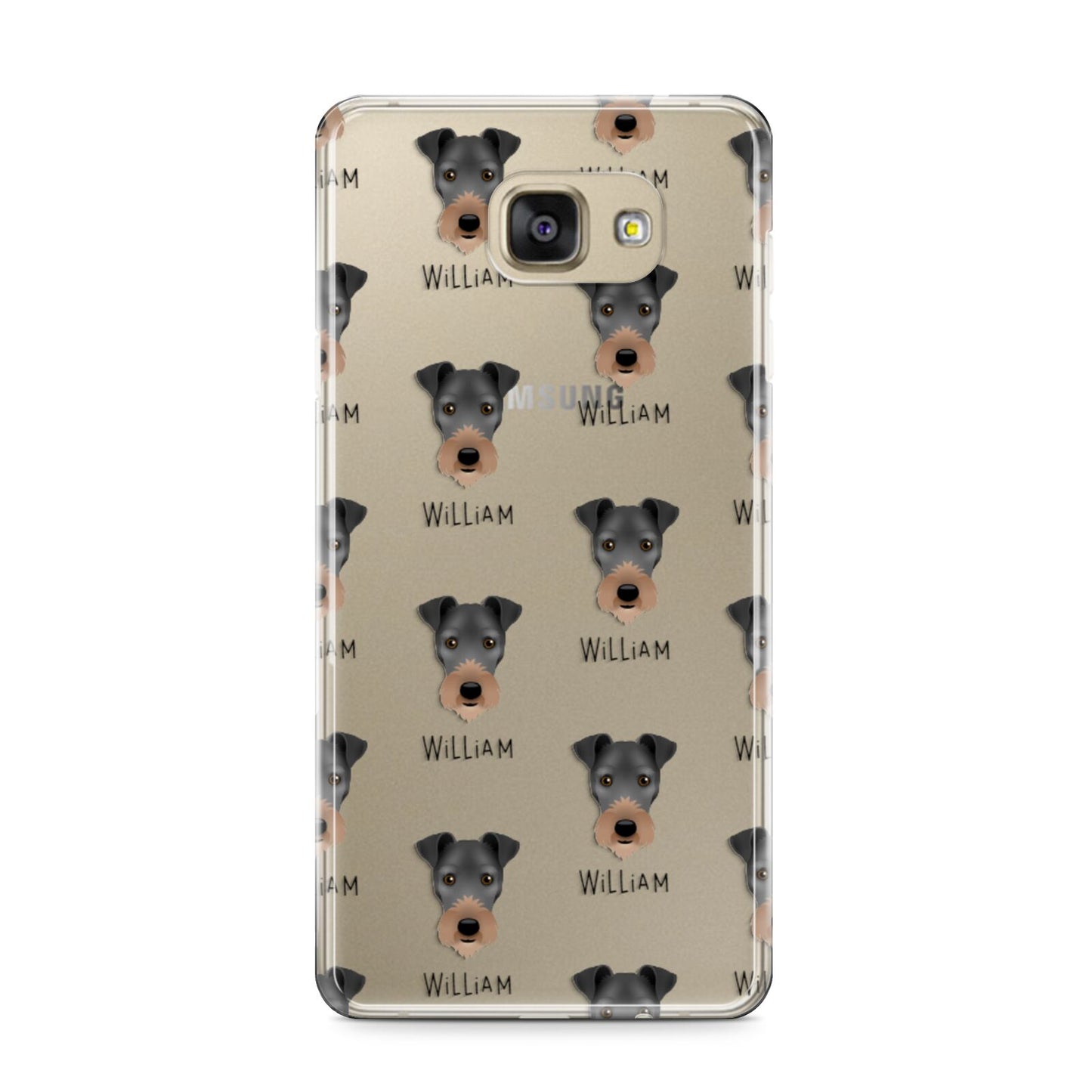 Irish Terrier Icon with Name Samsung Galaxy A9 2016 Case on gold phone