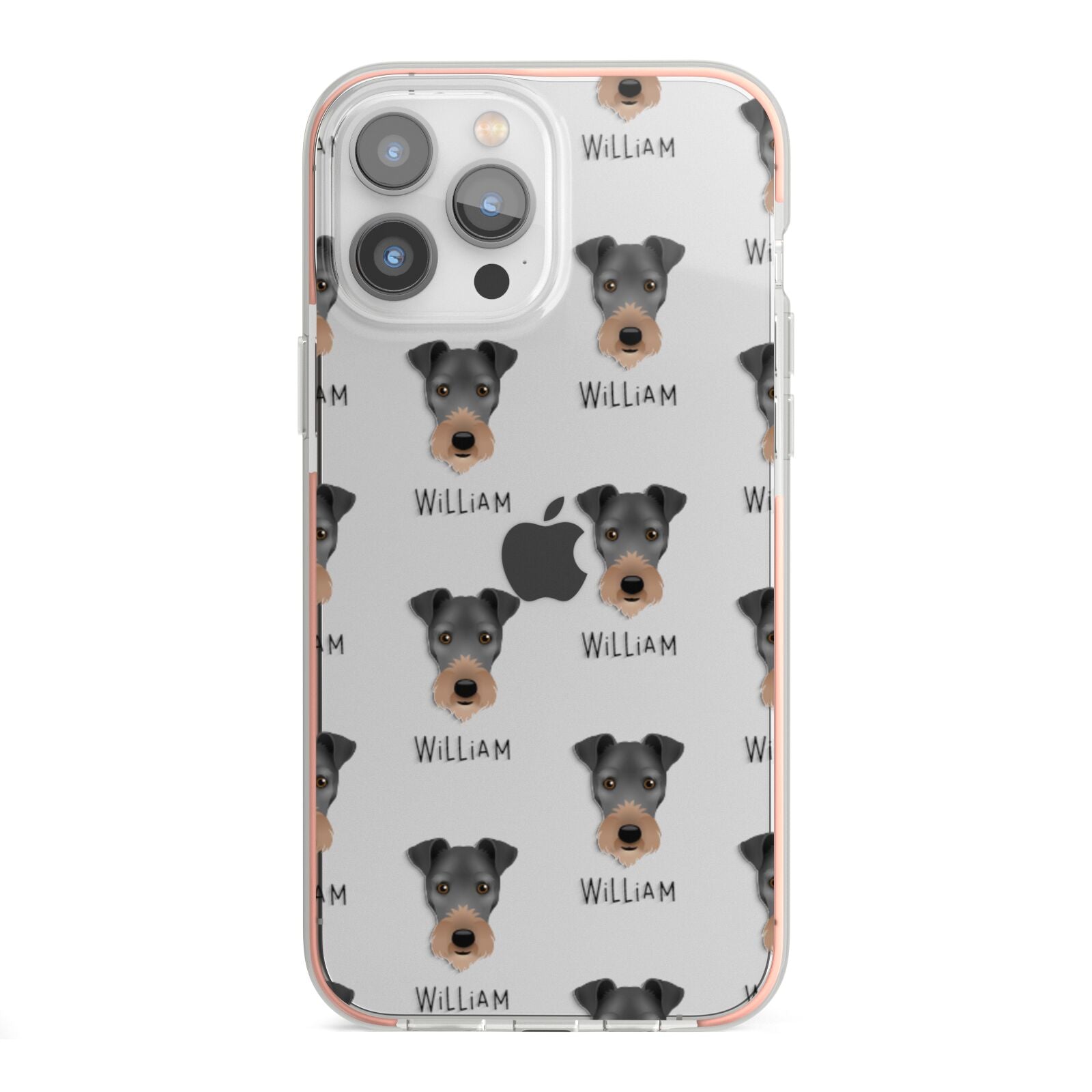 Irish Terrier Icon with Name iPhone 13 Pro Max TPU Impact Case with Pink Edges