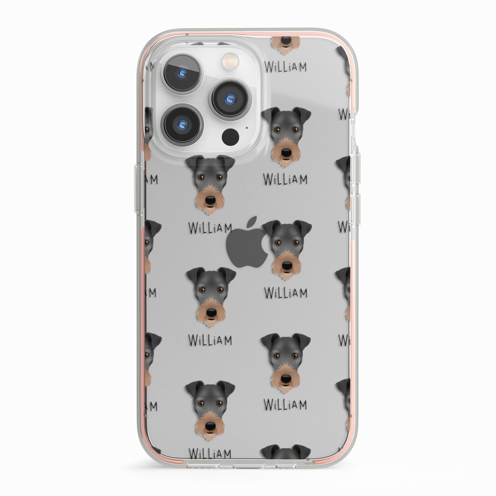 Irish Terrier Icon with Name iPhone 13 Pro TPU Impact Case with Pink Edges