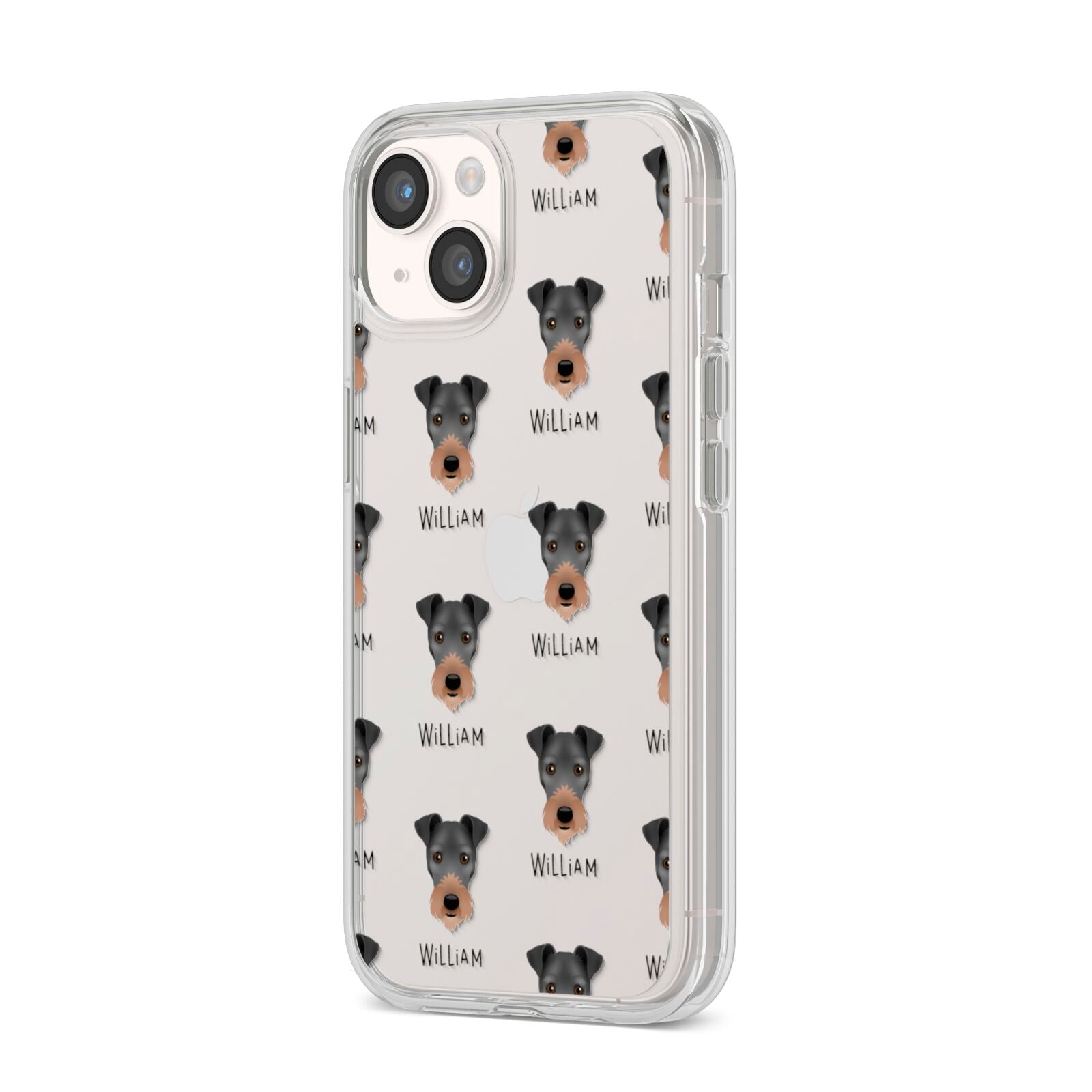 Irish Terrier Icon with Name iPhone 14 Clear Tough Case Starlight Angled Image