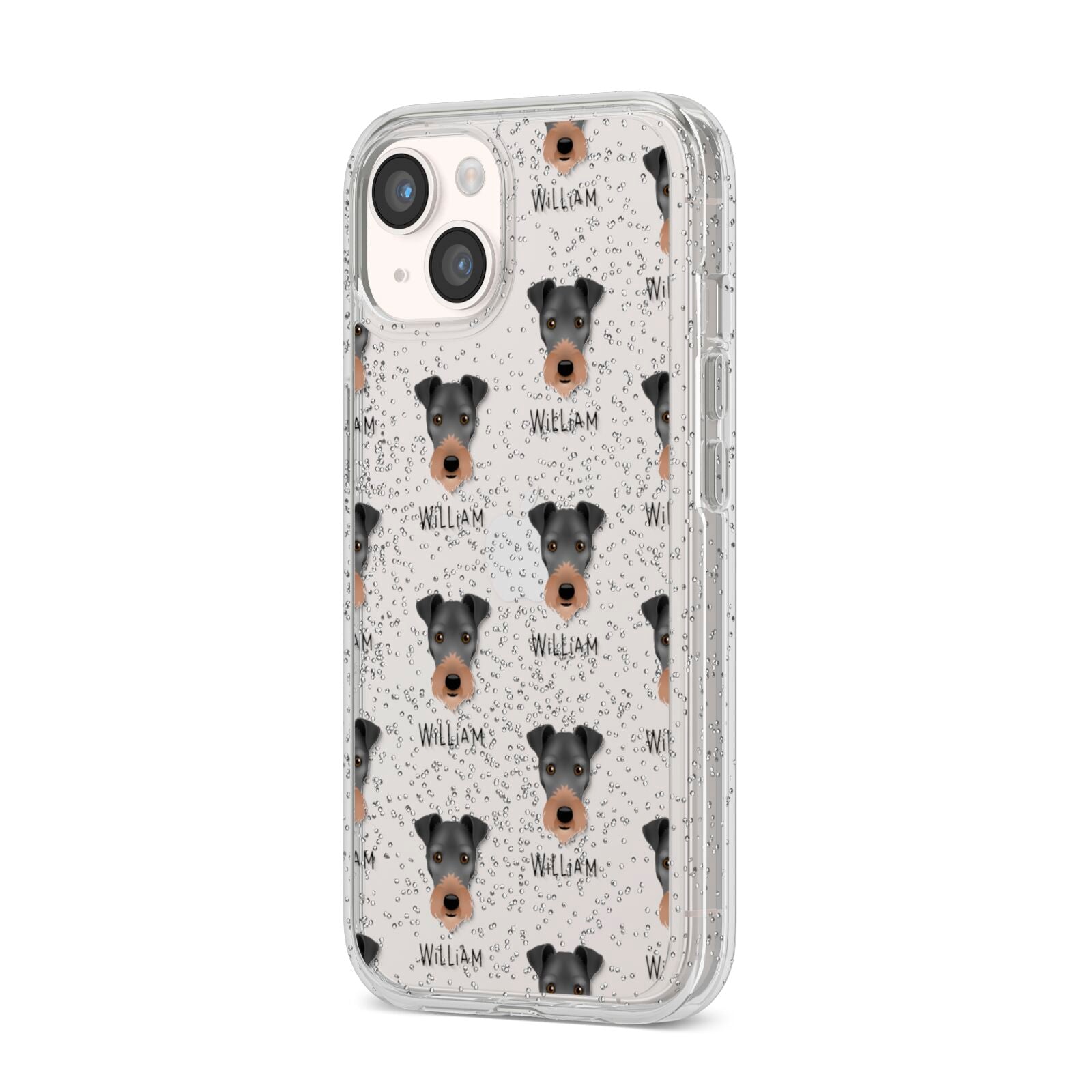 Irish Terrier Icon with Name iPhone 14 Glitter Tough Case Starlight Angled Image