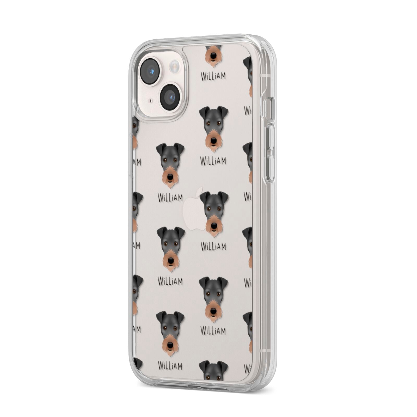 Irish Terrier Icon with Name iPhone 14 Plus Clear Tough Case Starlight Angled Image