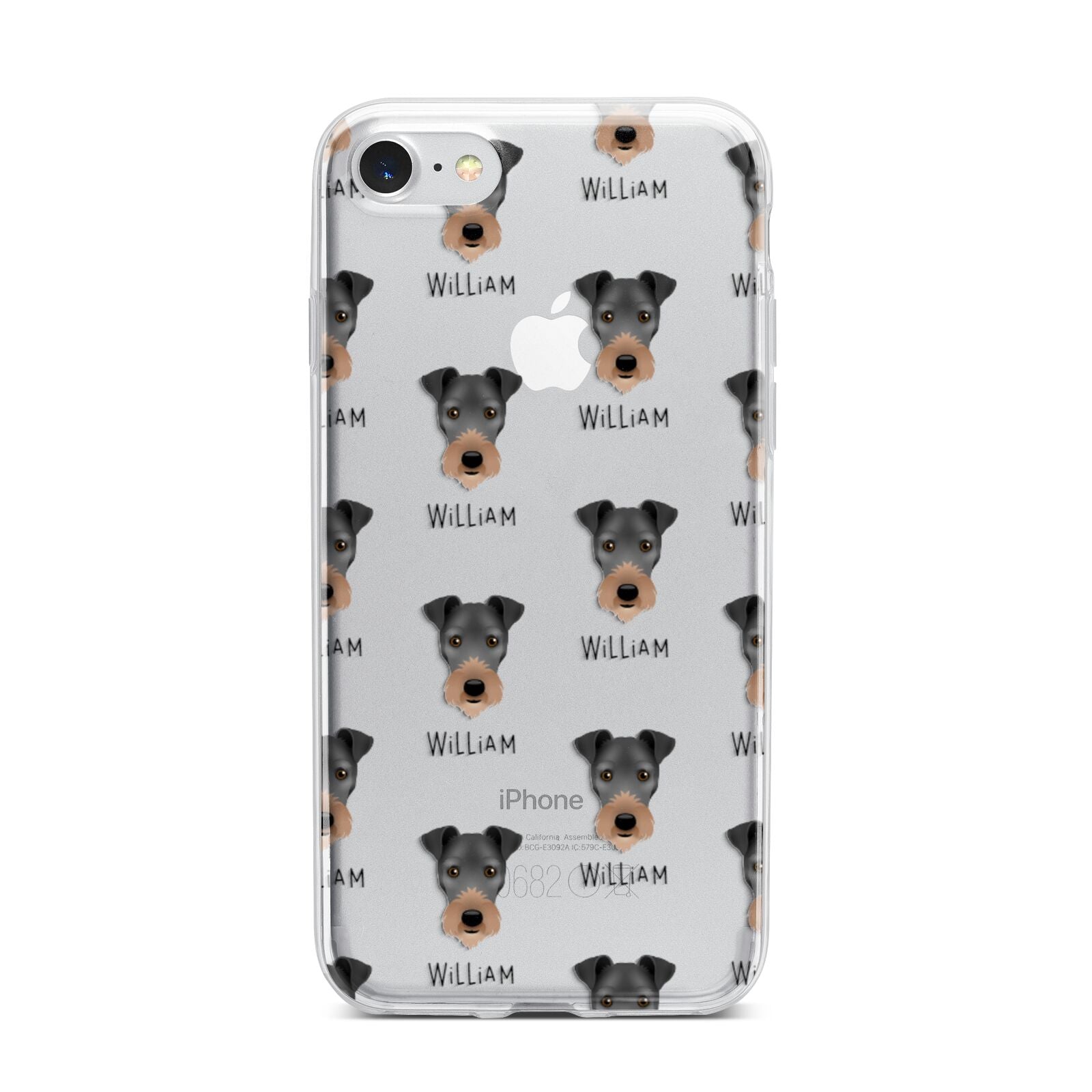 Irish Terrier Icon with Name iPhone 7 Bumper Case on Silver iPhone