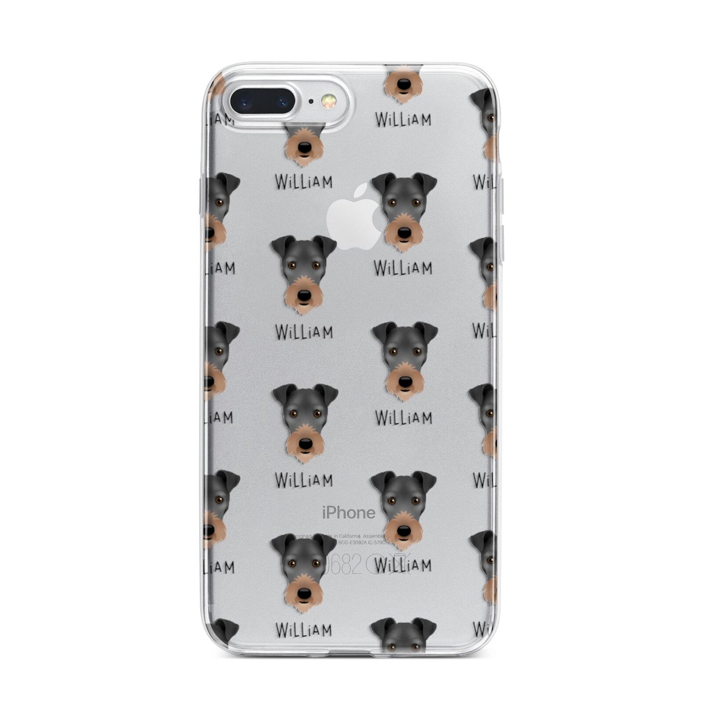 Irish Terrier Icon with Name iPhone 7 Plus Bumper Case on Silver iPhone