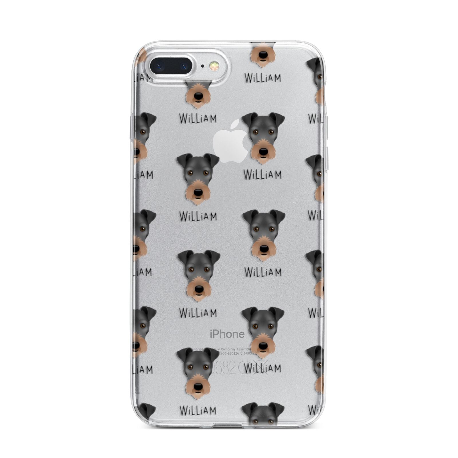 Irish Terrier Icon with Name iPhone 7 Plus Bumper Case on Silver iPhone