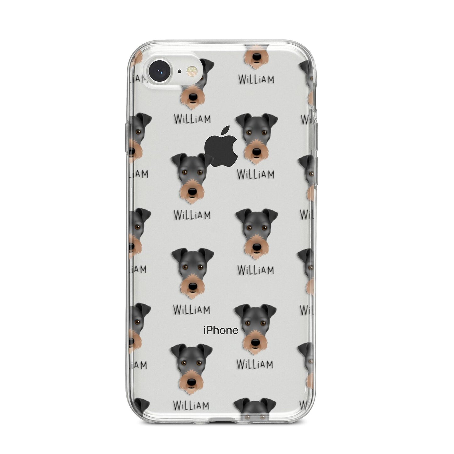 Irish Terrier Icon with Name iPhone 8 Bumper Case on Silver iPhone