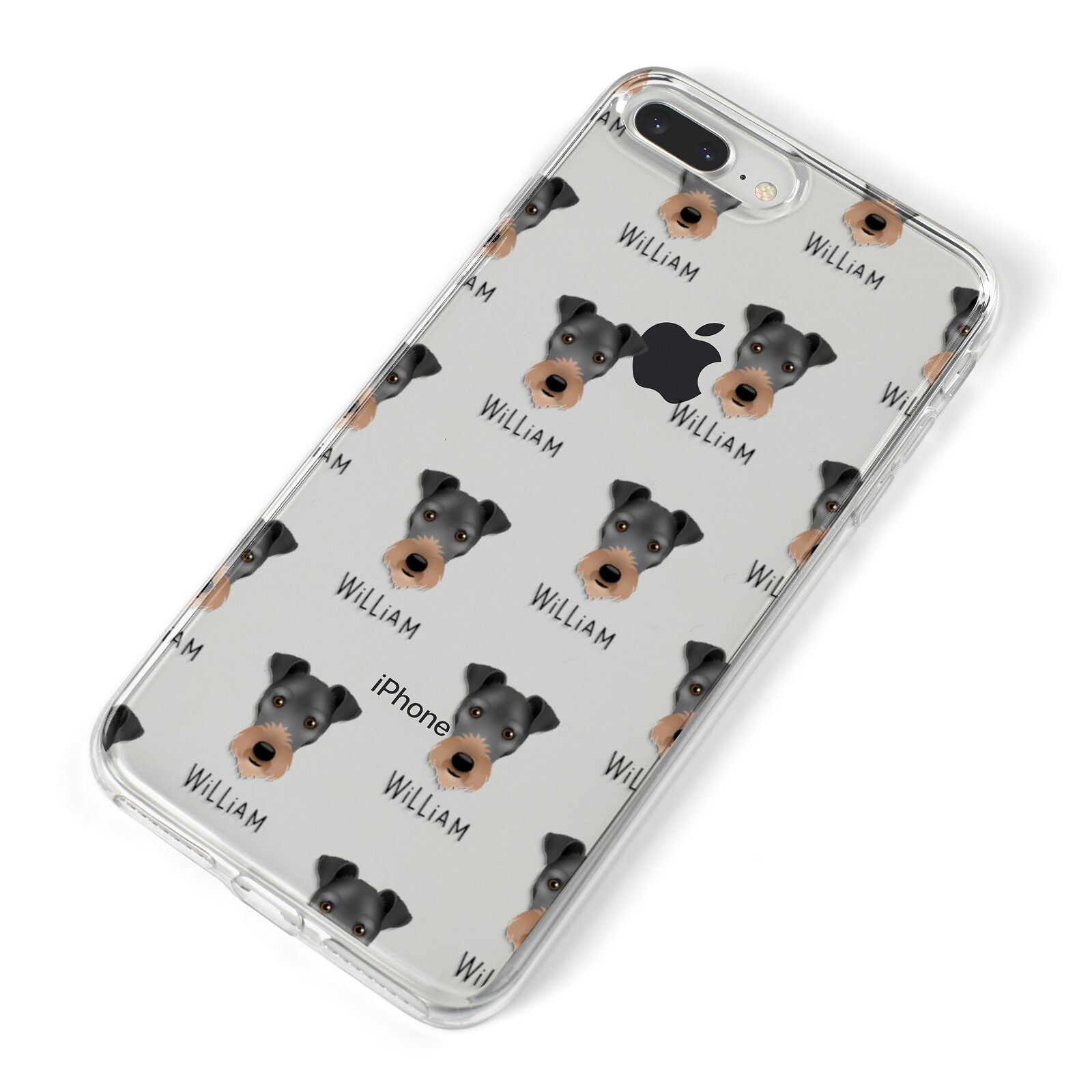 Irish Terrier Icon with Name iPhone 8 Plus Bumper Case on Silver iPhone Alternative Image