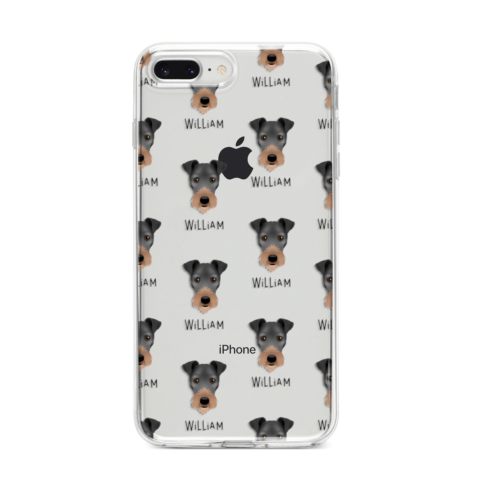 Irish Terrier Icon with Name iPhone 8 Plus Bumper Case on Silver iPhone