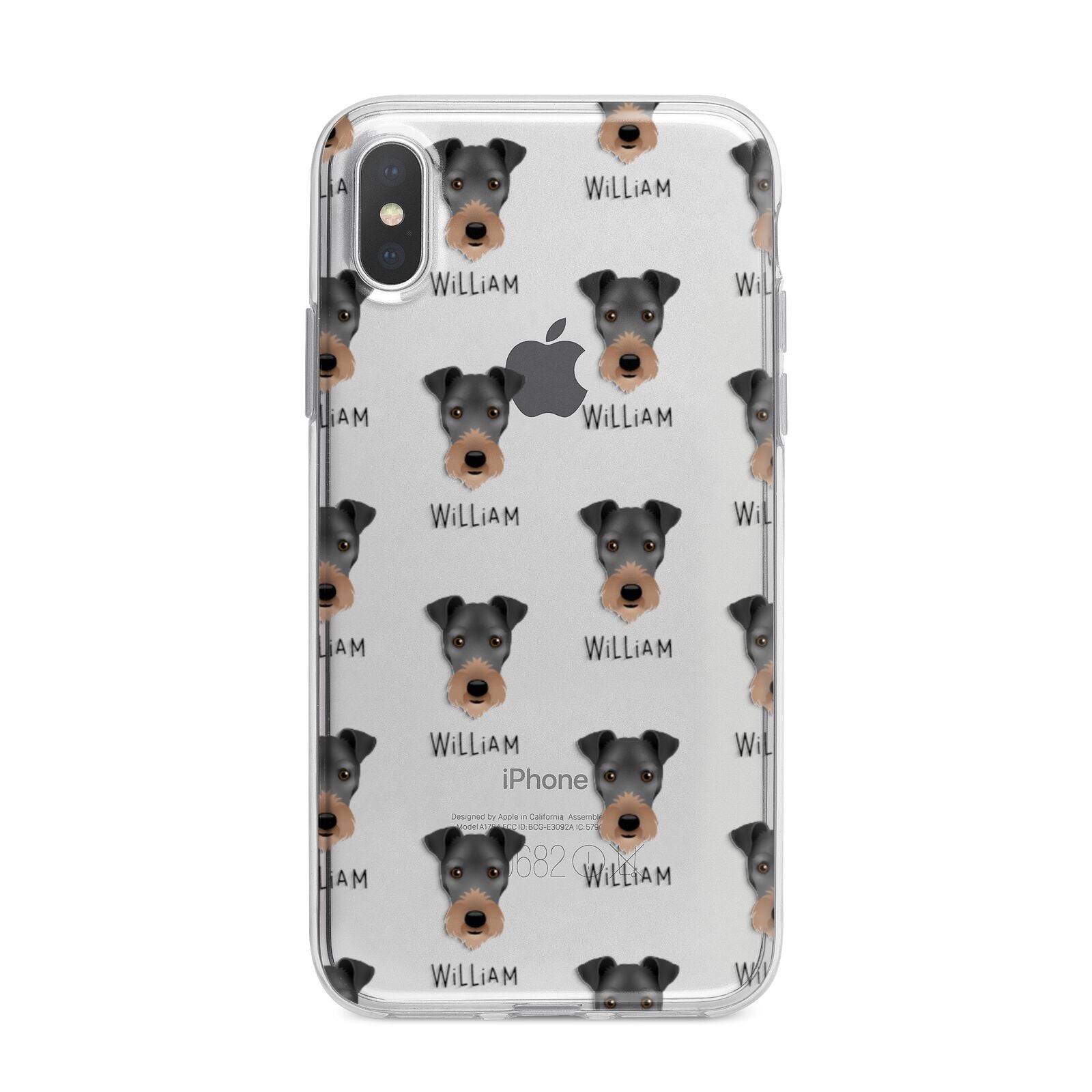 Irish Terrier Icon with Name iPhone X Bumper Case on Silver iPhone Alternative Image 1