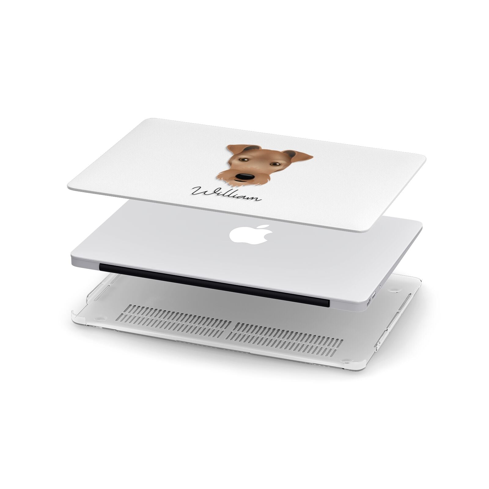 Irish Terrier Personalised Apple MacBook Case in Detail