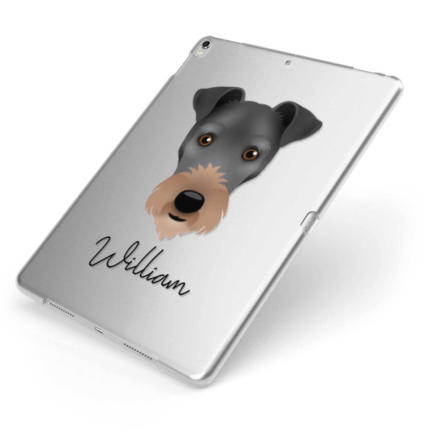 Irish Terrier Personalised Apple iPad Case on Silver iPad Side View