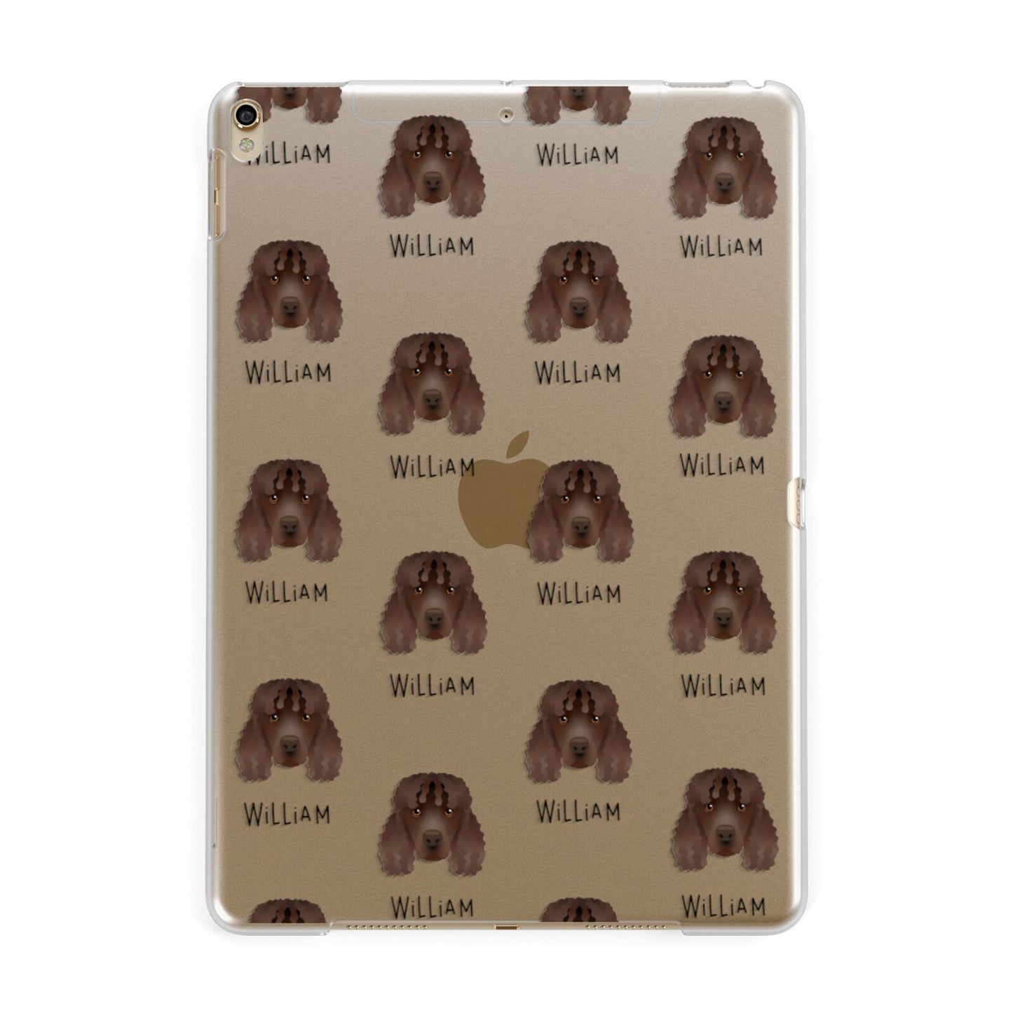 Irish Water Spaniel Icon with Name Apple iPad Gold Case