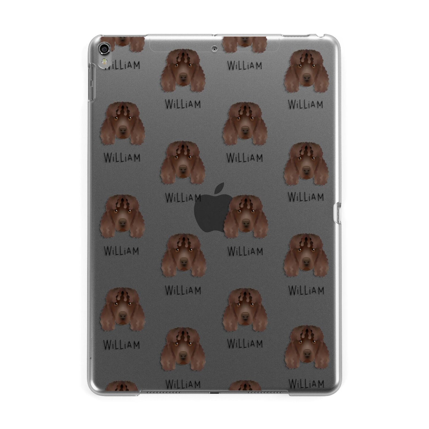 Irish Water Spaniel Icon with Name Apple iPad Grey Case