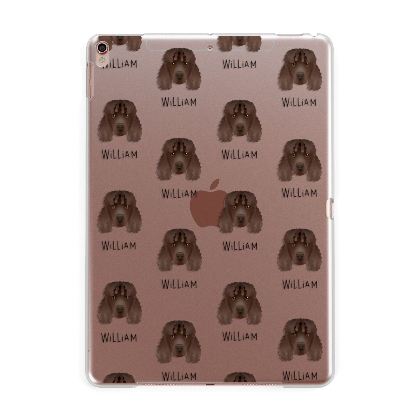 Irish Water Spaniel Icon with Name Apple iPad Rose Gold Case