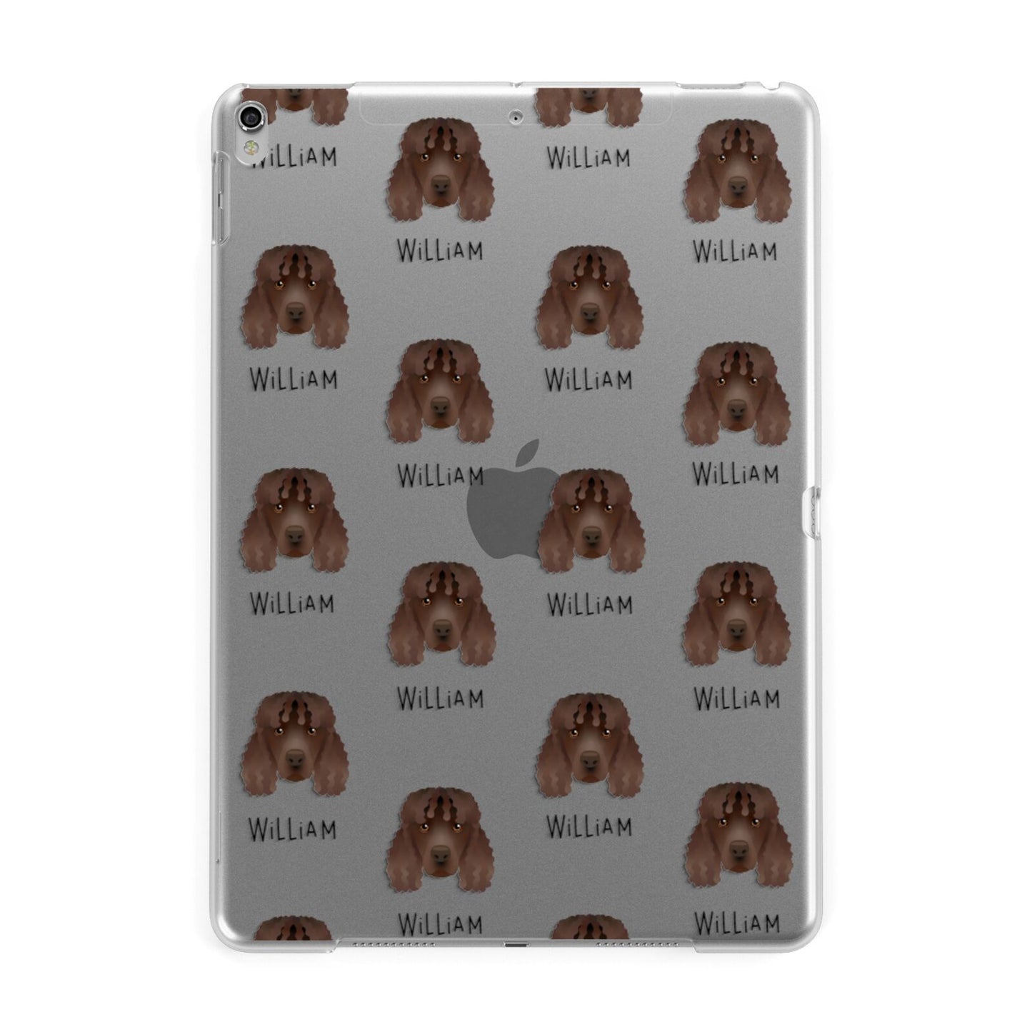 Irish Water Spaniel Icon with Name Apple iPad Silver Case