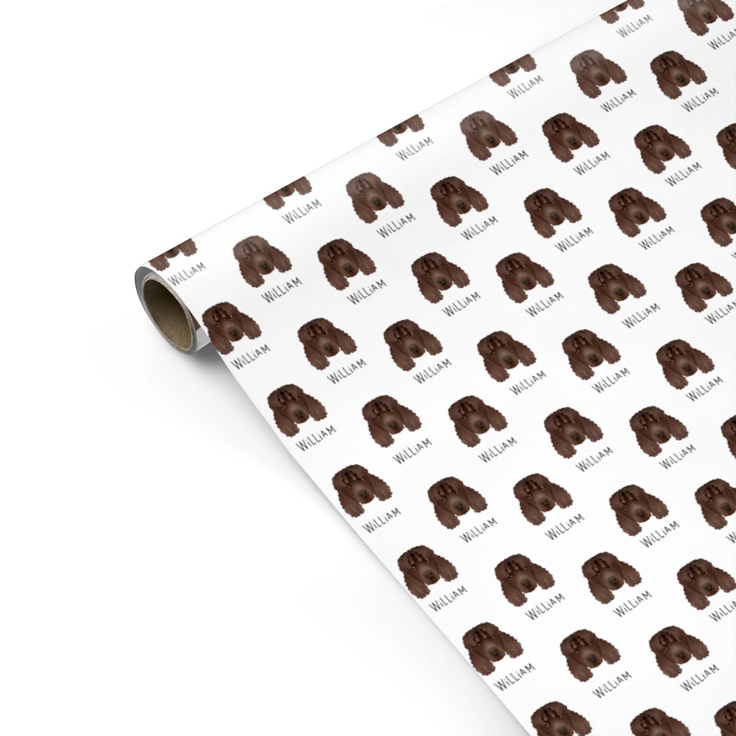 Irish Water Spaniel Icon with Name Personalised Gift Wrap