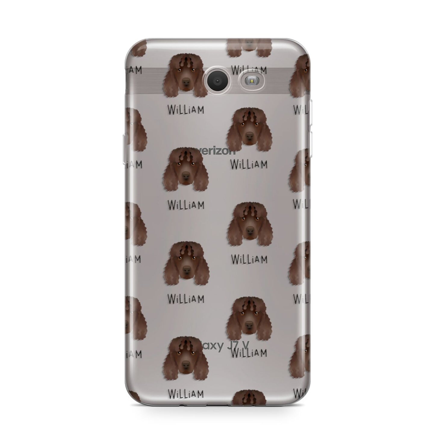 Irish Water Spaniel Icon with Name Samsung Galaxy J7 2017 Case