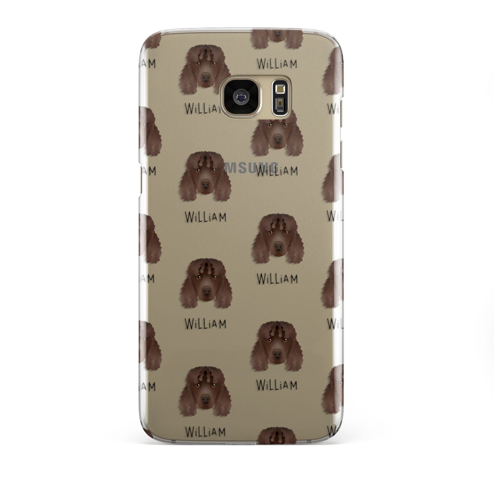 Irish Water Spaniel Icon with Name Samsung Galaxy S7 Edge Case