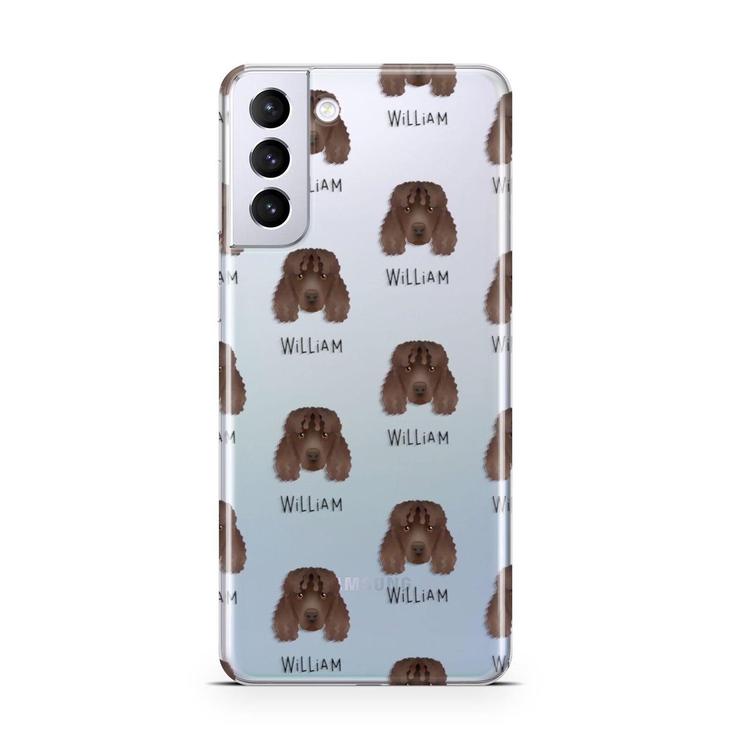 Irish Water Spaniel Icon with Name Samsung S21 Plus Phone Case