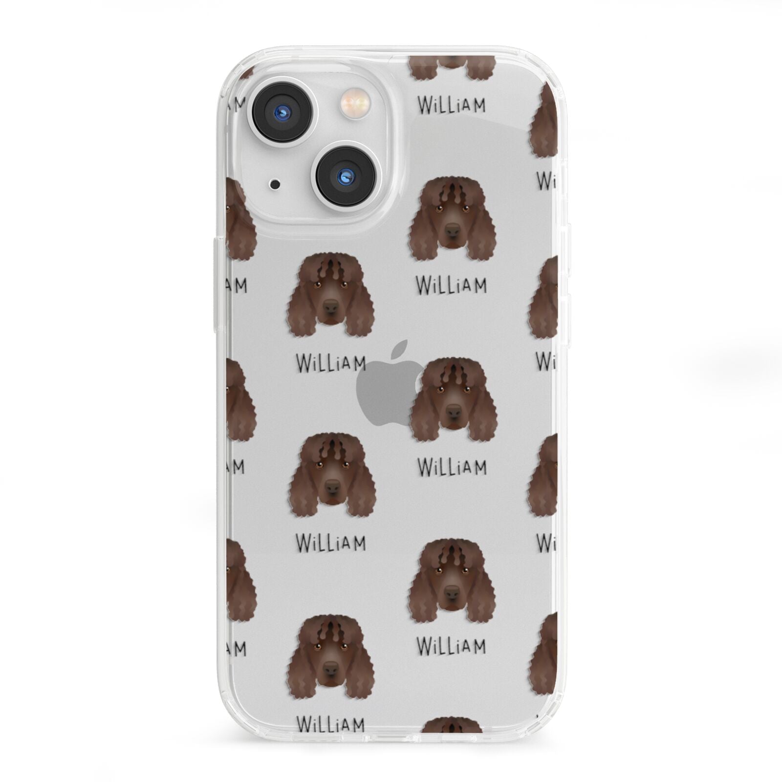 Irish Water Spaniel Icon with Name iPhone 13 Mini Clear Bumper Case