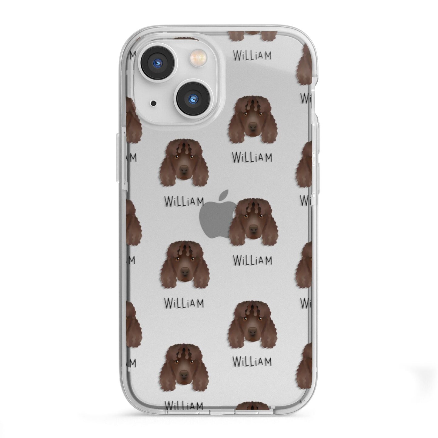 Irish Water Spaniel Icon with Name iPhone 13 Mini TPU Impact Case with White Edges