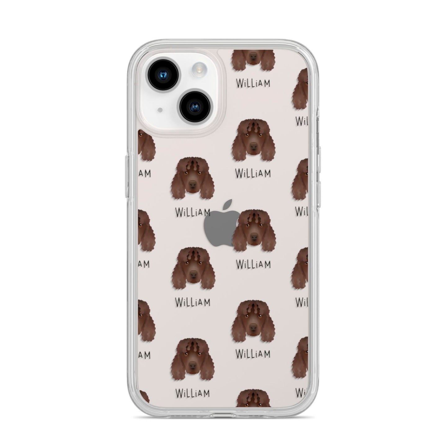 Irish Water Spaniel Icon with Name iPhone 14 Clear Tough Case Starlight