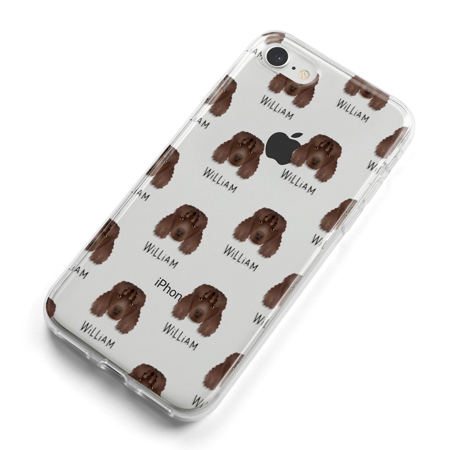 Irish Water Spaniel Icon with Name iPhone 8 Bumper Case on Silver iPhone Alternative Image